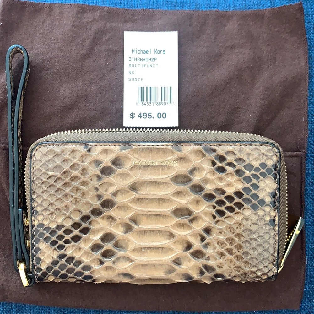 Michael Kors Collection Real Phyton Wristlet